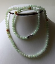 Untreated 100 Natural Beautiful A Grade JADE Beads Necklace, 20 Inches N026