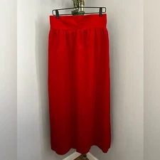 Maxi Red Velvet Skirt ~ Waist 15” Flat