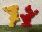 Lot Of 2 Vintage Plastic Cookie Cutter Minnie Donald Walt Disney Productions