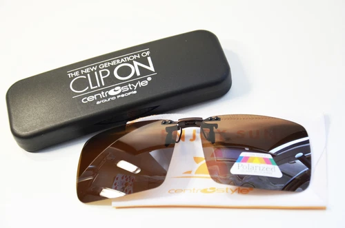 Sun Clip Folding Sun Hanger for Eyeglasses Polarized Brown Clip On New