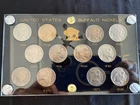 1934-1938 PDS 12 Buffalo Nickel Set Capital Holder AU / BU / toned