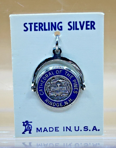 Charm Vintage Argento Sterling Smaltato Cattedrale dei Pini Rinvia NH - Foto 2 di 6