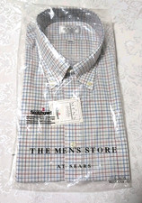 Vintage Sears Mens Dress Perm Press Thin Plaid Shirt 17.5 34/35 NOS