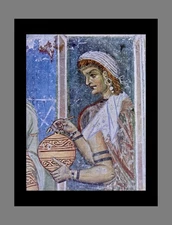 Detail - St. Panteleimon Church Vintage Lithograph Byzantine Matted Art Unframed