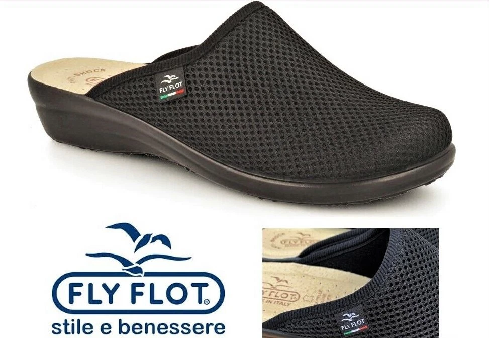 Fly Flot Shoes T4368 Italy Soft Comfort Slide Clog FlyFlot T4368 FE Slipper