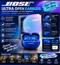 Bose Ultra Open Earbuds Blue Wireless Bluetooth Earphones Open-Ear Headphones