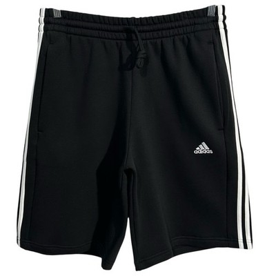 Adidas Essentials 3-Stripes Mens Fleece Shorts Size XLT2 (36x11'') Black White