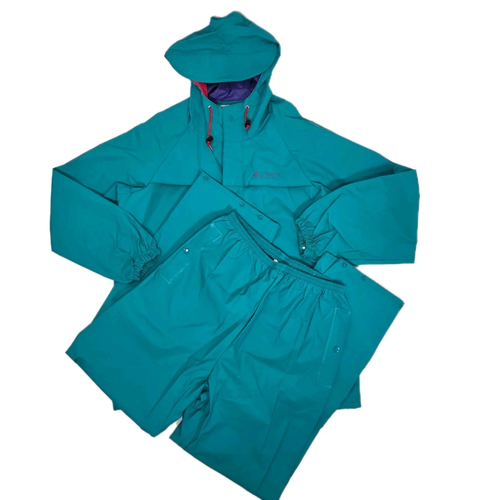 Vintage Columbia PVC Jacket Pants Set Mens Medium Teal Rain Gear 2 Piece
Opens in a new window or ta