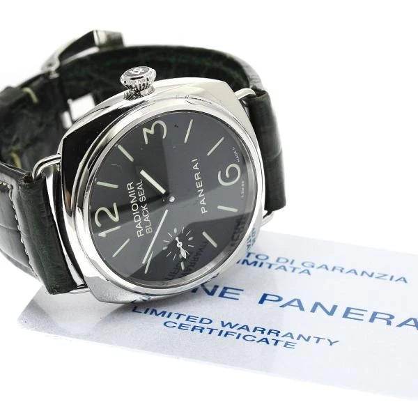 Panerai — Officine Panerai Radiomir Black Seal PAM00183 45mm SS Black Dial Watch #C4602