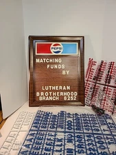 Vintage Plastic  19.5" x 15.5" Pepsi Menu Sign with letters and Numbers Lot#2