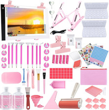 DNSGOOR 186Pcs All Inclusive Diamond Art Accessories Kit Diamond Painting A4 LED