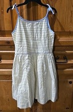 Polo Ralph Lauren Girls Seersucker Yellow/Blue Striped Dress Size 10 NWT