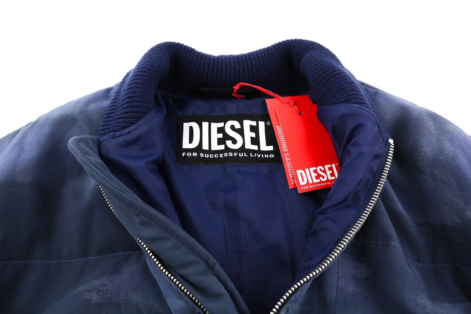 DIESEL Men Jacket W-Spleak-A S Blue Washed Oversized Bomber Insulated RRP325 image 6