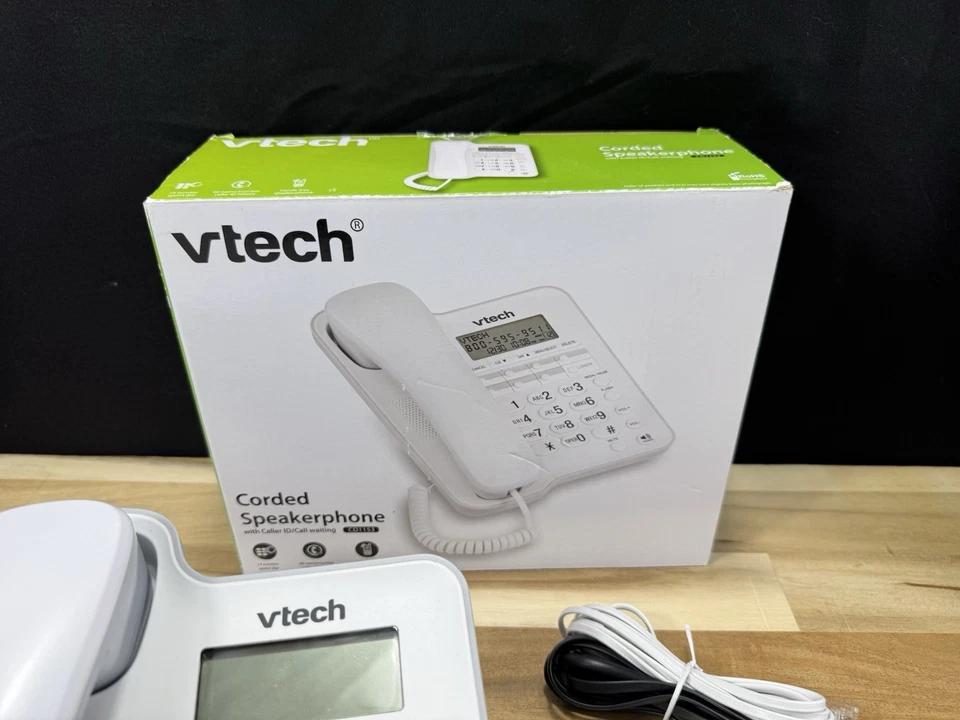 ✅Teléfono fijo VTech ✅Con cable ✅Hogar ✅Oficina ✅Escritorio ✅Teléfono de pared ✅Blanco Foto 4 de 4
