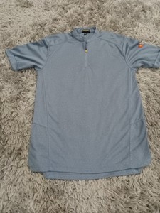 McDonalds Shirt Mens Small Reg Blue Gray 1/4 Zip Mcds Employee Workwear Gear