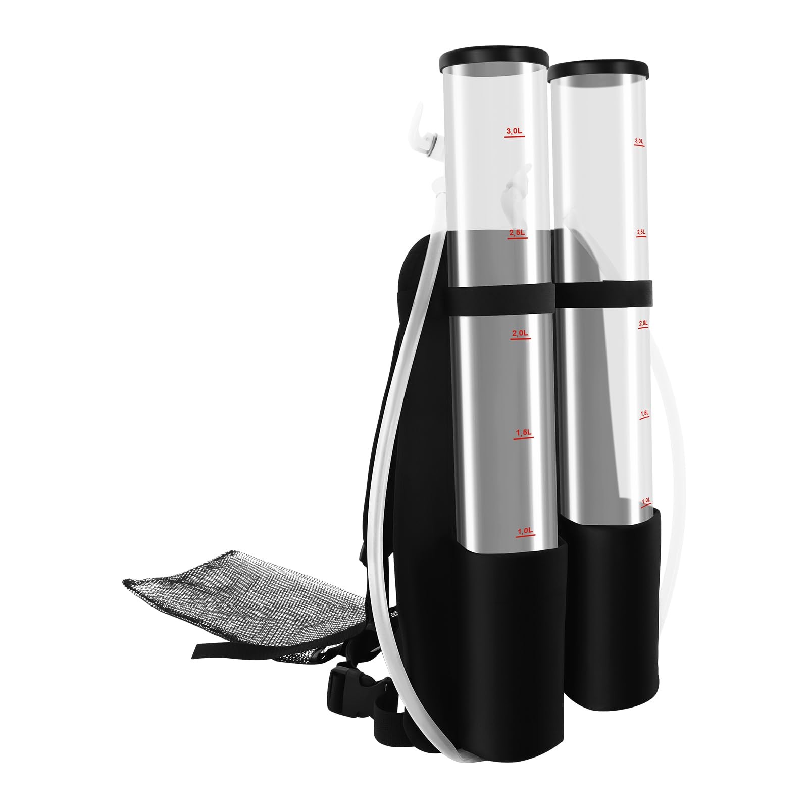 Dual Tank Double Drink Beverage Dispenser Backpack Beer liquid Shot Pump 3+3L US