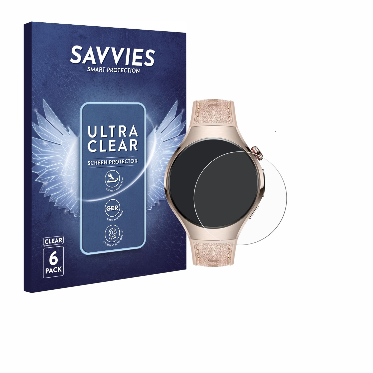 6x Folie für Huawei Watch 5 (42 mm) Schutzfolie Displayschutz Display Klar