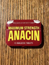 red Anacin aspirin tin pocket tin vintage tin circa 1982