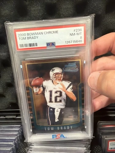 TOM BRADY PSA 8 2000 BOWMAN CHROME FOOTBALL #236 ROOKIE RC PATRIOTS