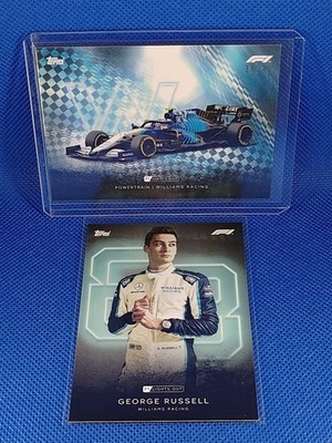 George Russel 2 Card LOT F1 Lights Out 2021 (one numbered #/99) Williams