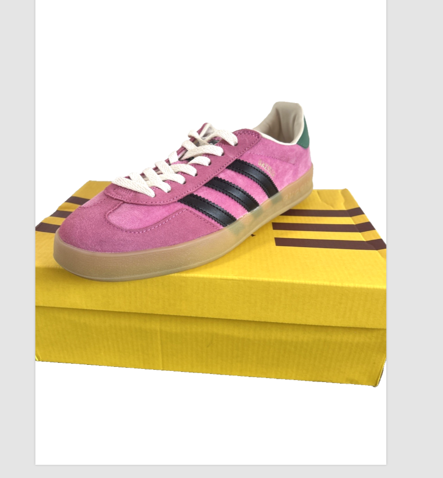 GUCCI x adidas GAZELLE Sneakers Men's Pink Velvet Italy Size US 9