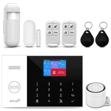 Wireless Home Alarm System 8-Piece Kit, WiFi/4G Alarm System for Home Securit...