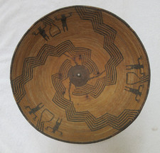 VERY NICE OLD AND LARGE APACHE FIGURAL BASKET--NR!