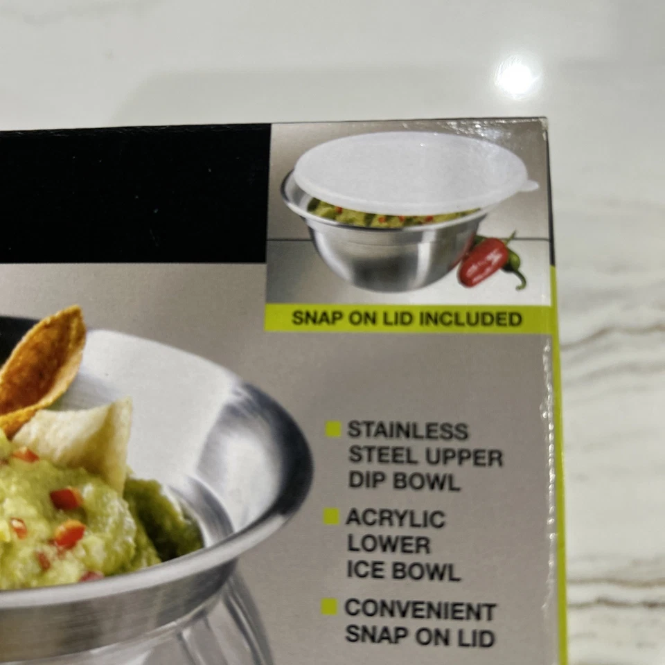 Prodyne Iced Dip On Ice 22Oz Stainless Steel Serving Bowl 3 Piece Set - Image 3 of 4