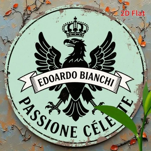 Tin Metal Signs Home Décor Bianchi Celeste-Themed Vintage Wall Plate,Durable Alu