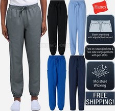 Hanes Womens Scrub Pants Jogger Cargo Activewear Uniform Moisture Wicking S-5XL