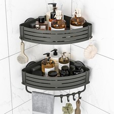 Suction Cup Corner Shower Caddy 2 Pack,Removable Shower Organizer for Bathroo...