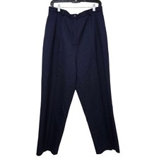 VTG 90s Pendleton Navy Virgin Wool Trousers USA Made 14 Tailored Minimalist Wms