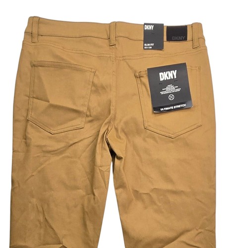 DKNY Herren Größe 33 x 29 Stanton schmale Passform ultimativer Stretch khaki 5 Taschen Hose - Bild 5 von 8