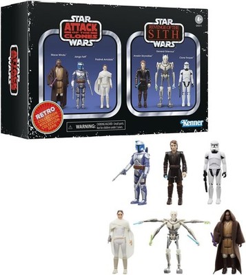 Star Wars The Retro Collection Attack of the Clones Revenge of the Sith Figures