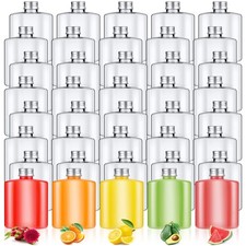 30 Pcs Plastic Bottles Bulk with Caps 8.5 oz Small Reusable Disposable Juice ...