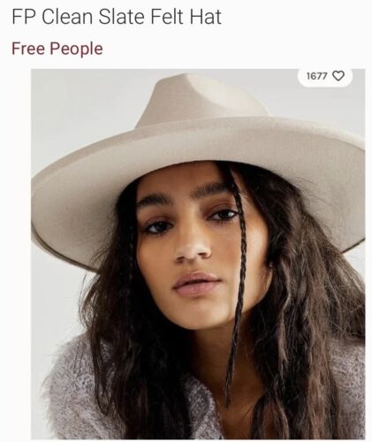 New Free People Clean Slate Hat OS Alabaster Wool Blend L1
