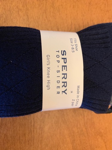 Sperry Top-Sider Girl’s Knee High Socks 2 Pair Fits Shoe Size 3-8.5 - Picture 9 of 9