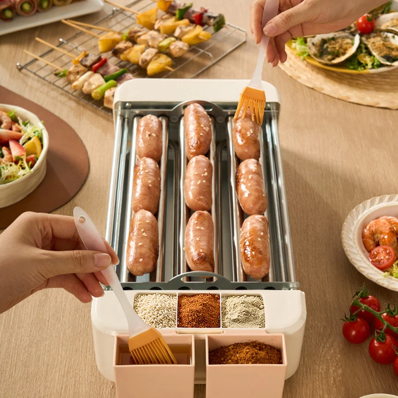 Electric Hot Dog Roller Sausage Roller Machine for Home Kitchen Barbecue 6 tube - image 2 of 4