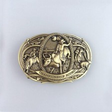 Vintage Bronze Plated Western Rodeo Championship Belt Buckle Boucle de ceinture
