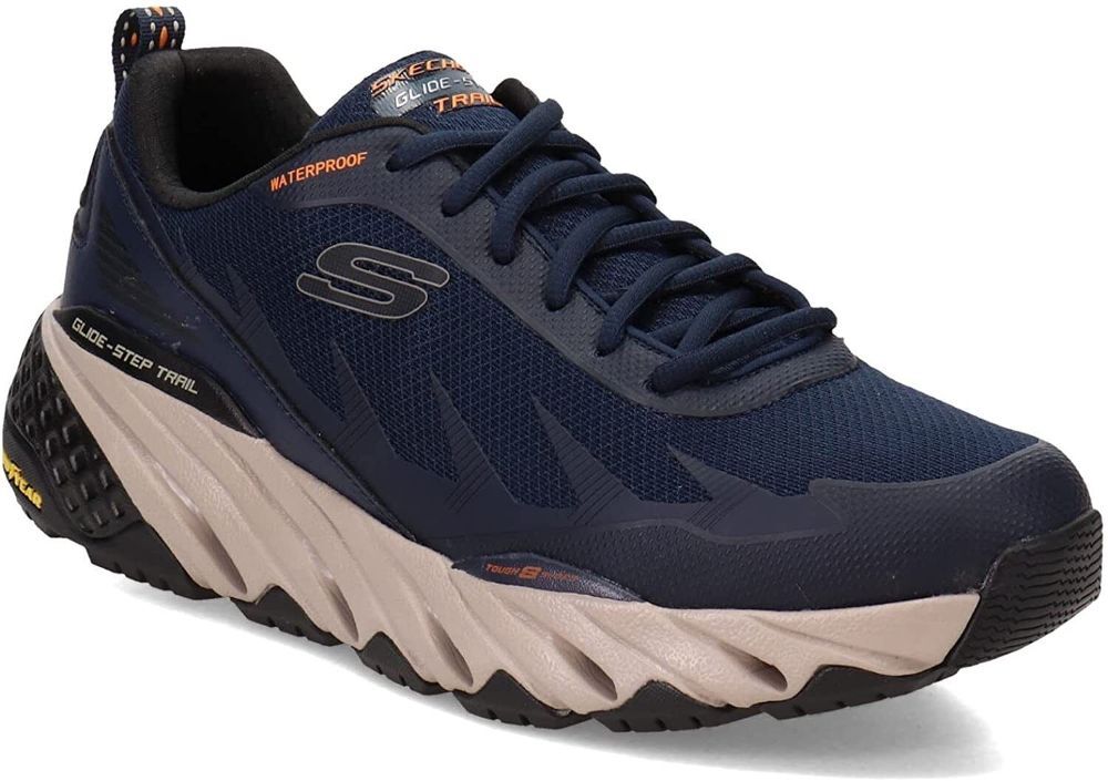 Man Skechers Glide Step Trail Botanic Hiking Shoe 237254 Color Navy