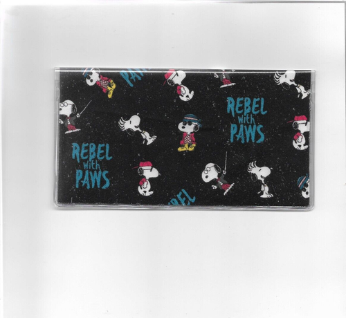JOE COOL FABRIC CHECKBOOK COVER SNOOPY FABRIC NEW ITEM REBEL WITH PAWS