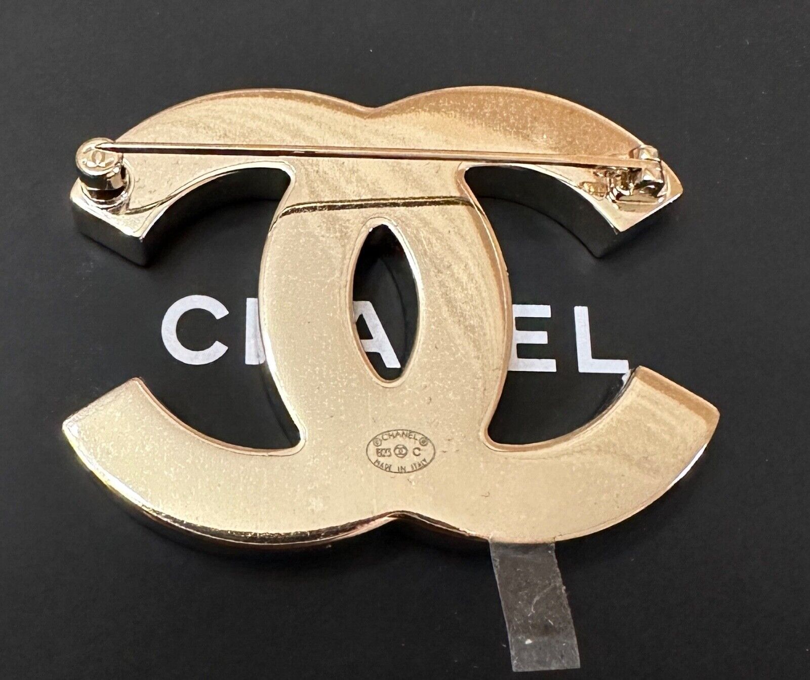 Chanel Brooch Gold Black Beige Cocomark Gp B22 K Pin Motif