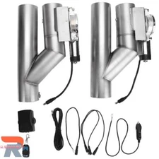 Pair 2inch Electric Ex haust Down pipe E-Cut Out Valve +1* CONTROLLER REMOTE KIT