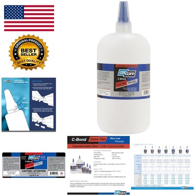 Very Low Viscosity Clear Adhesive - 35.27 oz C-Bond Super Glue for All Purposes