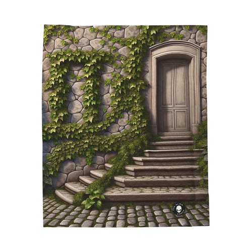"Trompe-L'oeil Ivy Wall" - The Alien Velveteen Plush Blanket Trompe-l'oeil - Picture 6 of 10