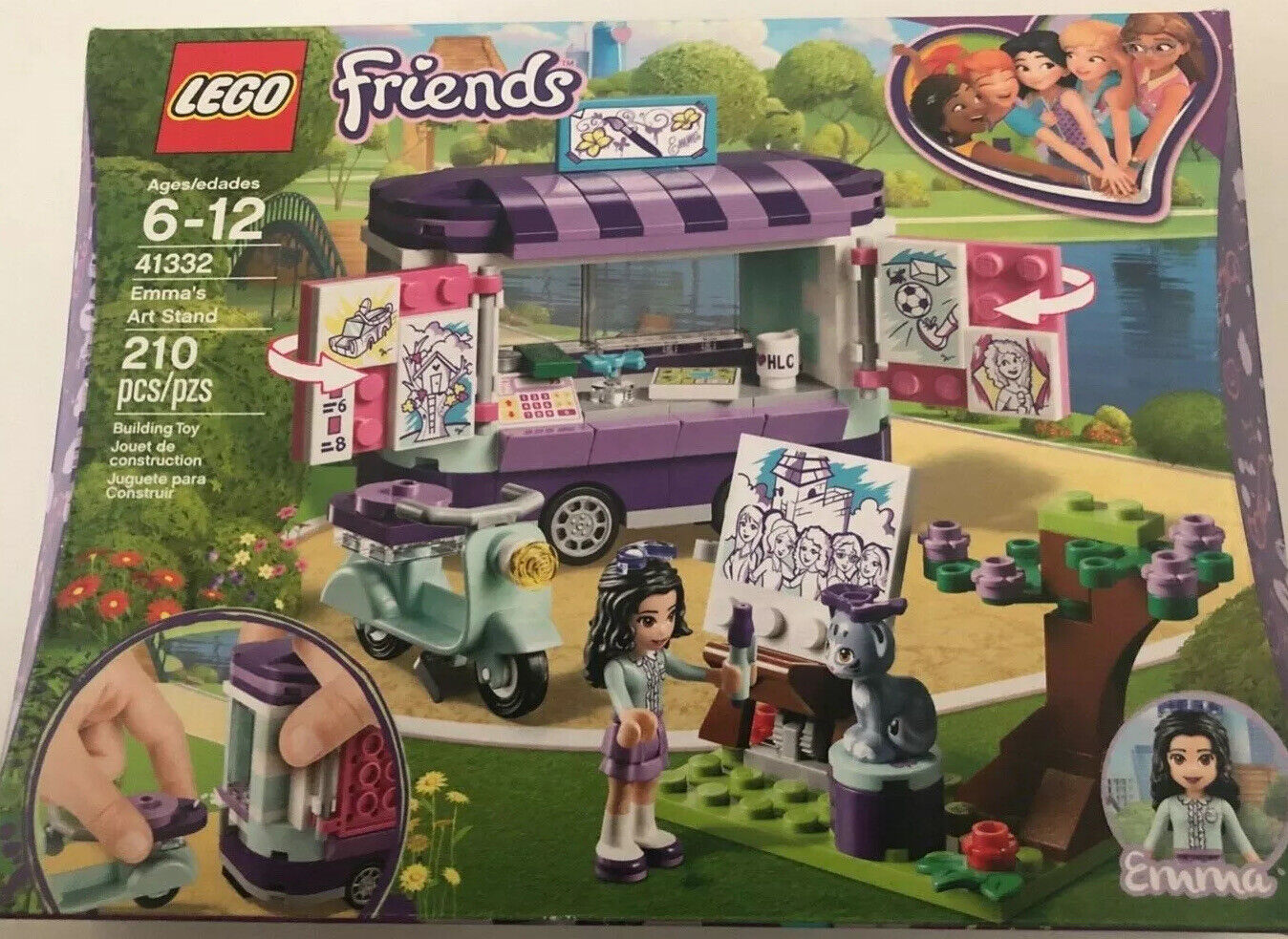 Lego Friends Emma's Art Stand (41332) 100% Complete w/box, extra pieces