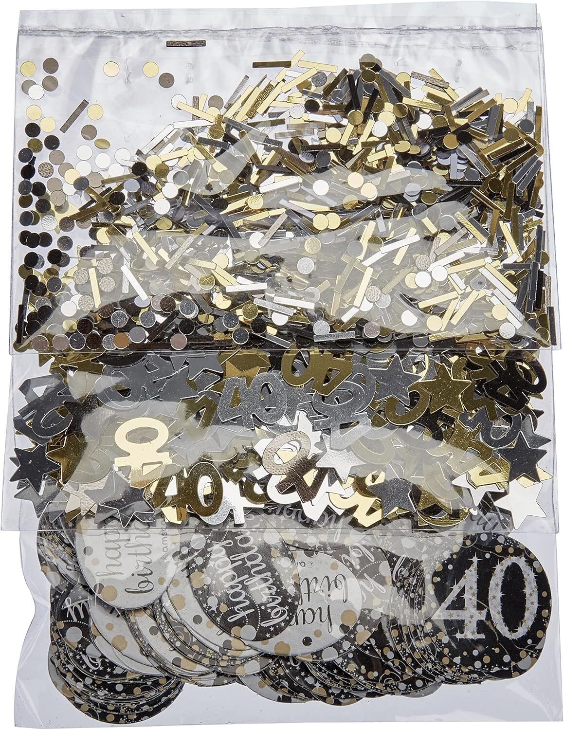 Amscan 360186 - Золотое сверкающее конфетти для праздничного стола на 40-й день рождения 34 г 4190₽