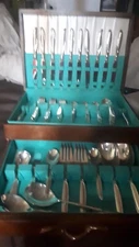 antique WM rogers & sons silverware chest