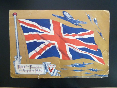 Poster Union Jack WWII Planes Flying Freedom Victory + Canada Patriotic Postcard