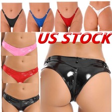 US Women's Metallic Low Waist Booty Shorts Heart Shape Buckle Hot Pants Briefs